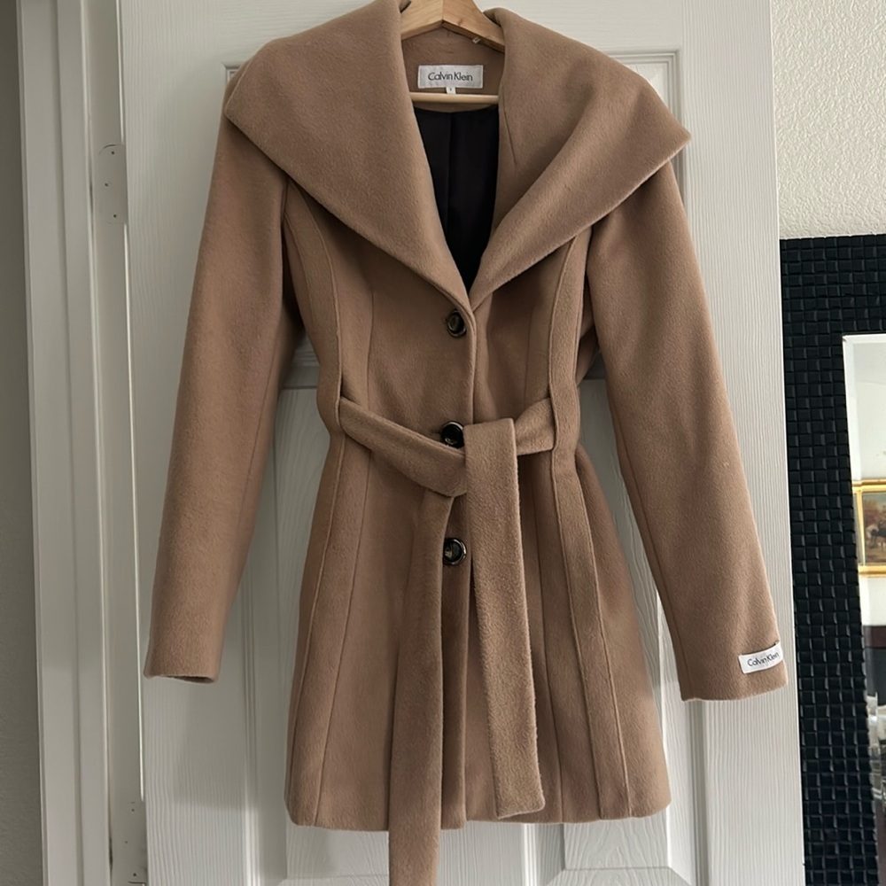 Calvin Klein tan pea coat